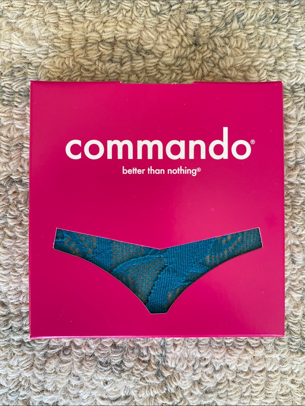 Commando Teal Lace Thong - NIB